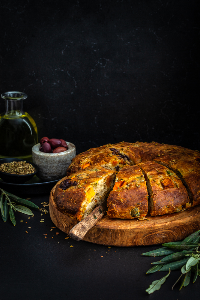 Kumara & Olive Bread