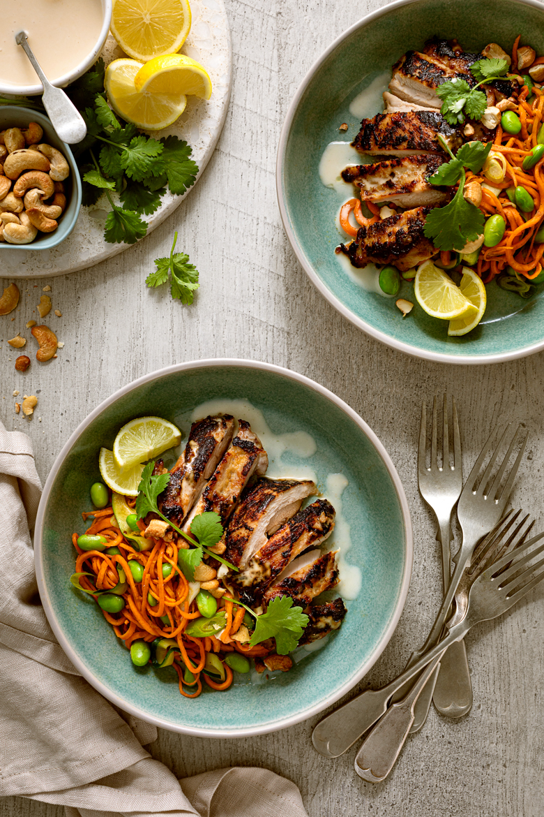 Lime Coconut Chicken with Kumara Noodles